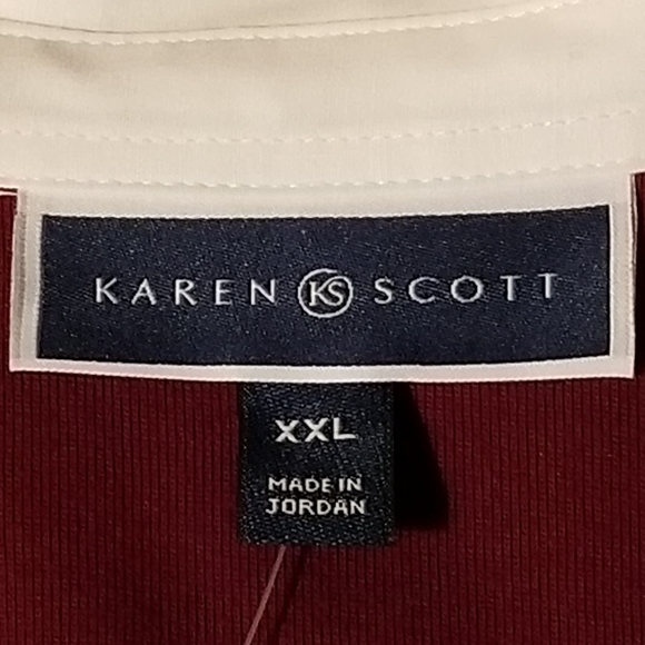 Karen Scott Layered Look Top With 3/4-Length Sleeves Cuffs For A Polished Look - Picture 7 of 7